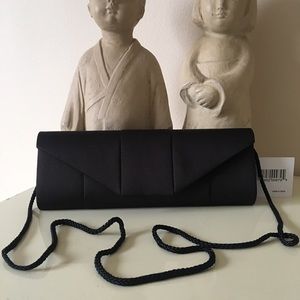 NWT Apt 9 black satin evening bag / crossbody